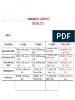 Examination Calendar