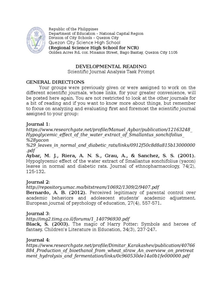 Example of science journal article image