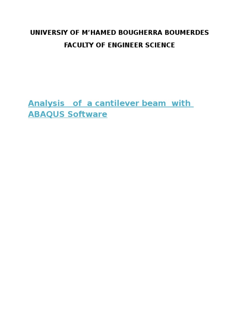 Dynamic Behavior Analysis Of A Beam By Abaqus Software Pdf Normal