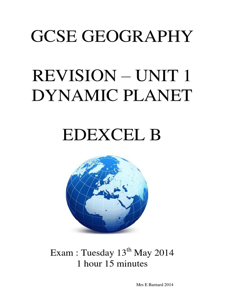 Edexcel B Geography Unit 1 Revision Booklet Plate Tectonics Flood