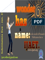 ijaet Submissions Open. IJAET CFP