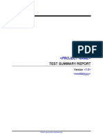 CDC UP Test Summary Report Template