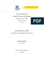 El Latinismo en Español - El Problema de La Pluralidad de Los Latinismos