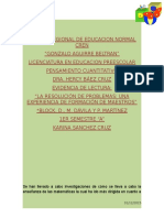 Evidencia de Lectura. La Resolución de Problemas Una Experiencia de Formación