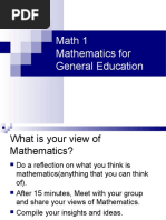 Math 1 Mathematics For General Education