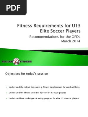 Soccer Fitness Opdl Presentation Physical Fitness Strength Training