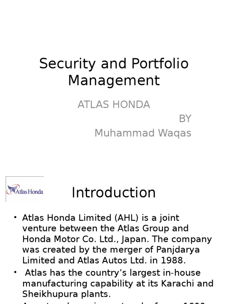 Atlas Honda: Security & Portfolio Insights | PDF | Technology & Engineering
