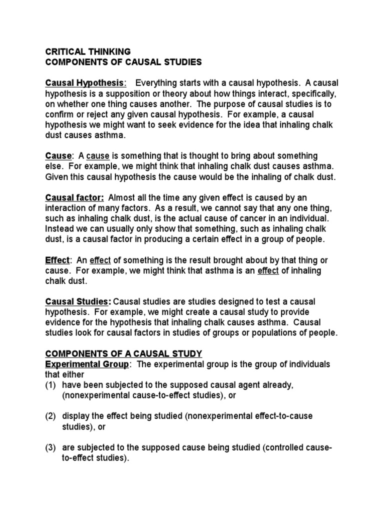Causal Studies on Chalk Dust and Asthma | PDF | Causality | Experiment