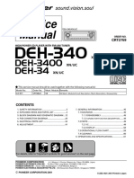 manual de servicio auto estereo  Pioneer Deh 340,Deh 34,Deh 3400