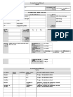 Production Call Sheet