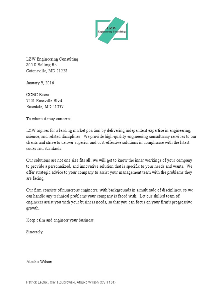 LZW Engineering Consulting Services | PDF | Business