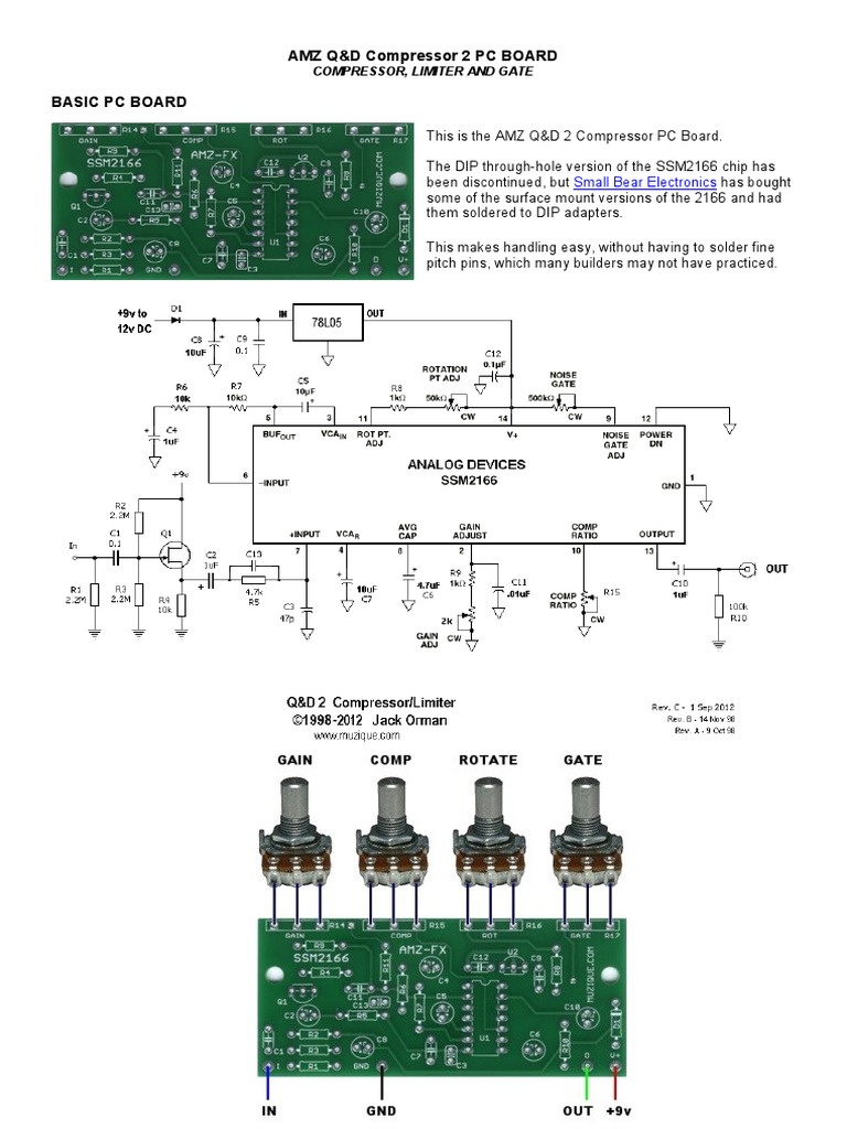 SSM2166 Compressor, Limiter and Gate Switch Direct Current