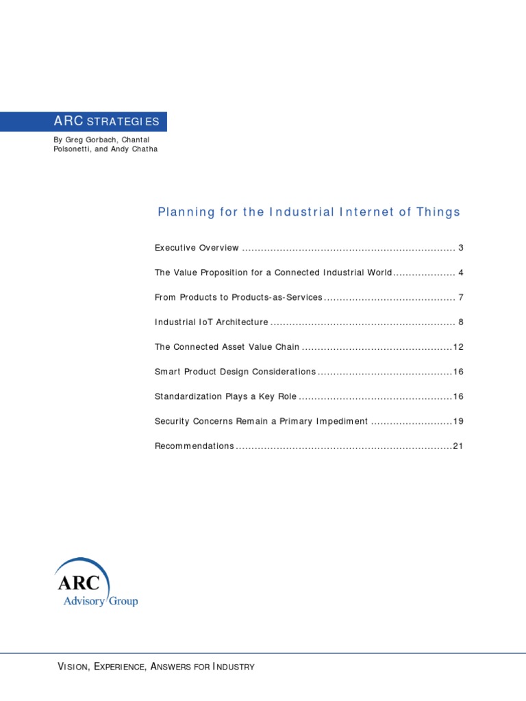 Planning For The Industrial Internet of Things | PDF | Internet Of ...