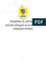 Modalitati de Utilizare A Metodei Delegarii La Nivelul Unei Subunitati Militare