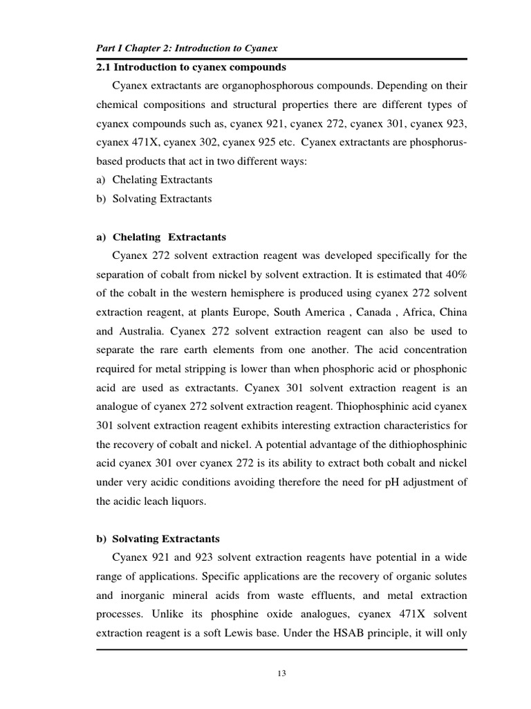 Cyanex Introduction | PDF