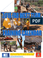 FAR WEST TEAM - 2016 Training Calendar