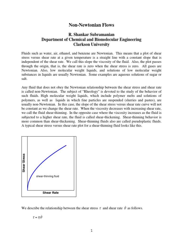 Non Newtonian Flows | PDF
