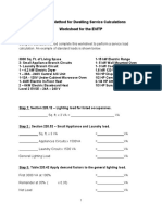 Residential Sevice Load Worksheet For Electrical Vehicle Charging System