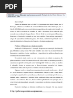Educação Um Tesouro a Descobrir Texto 04