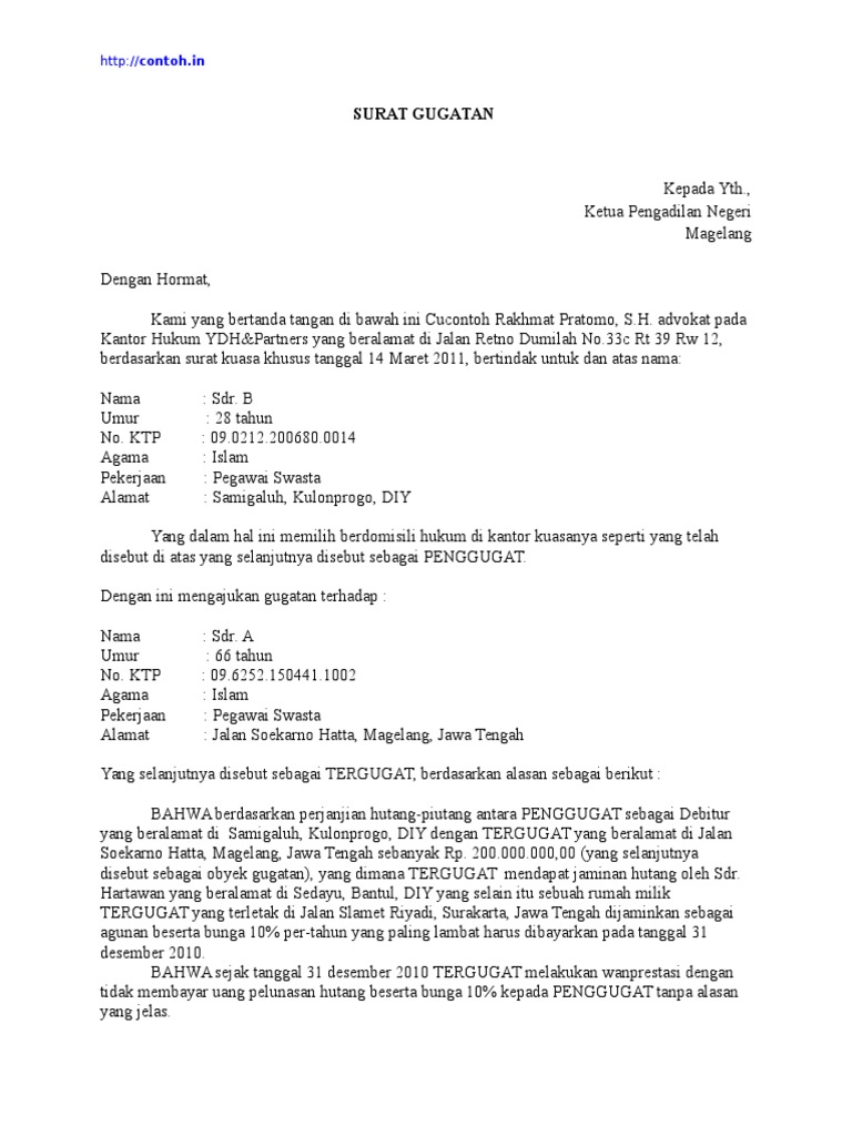 Download 80+ Contoh Surat Gugatan Terbaik Gratis