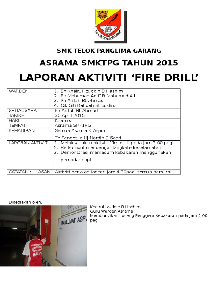 Laporan Fire Drill Simple Version Pdf