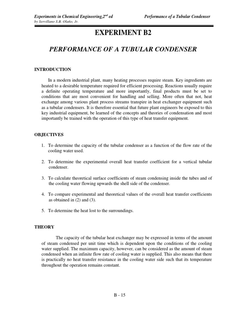 Experiment 2 Tubular Heat Exchanger | PDF | Heat Exchanger | Heat