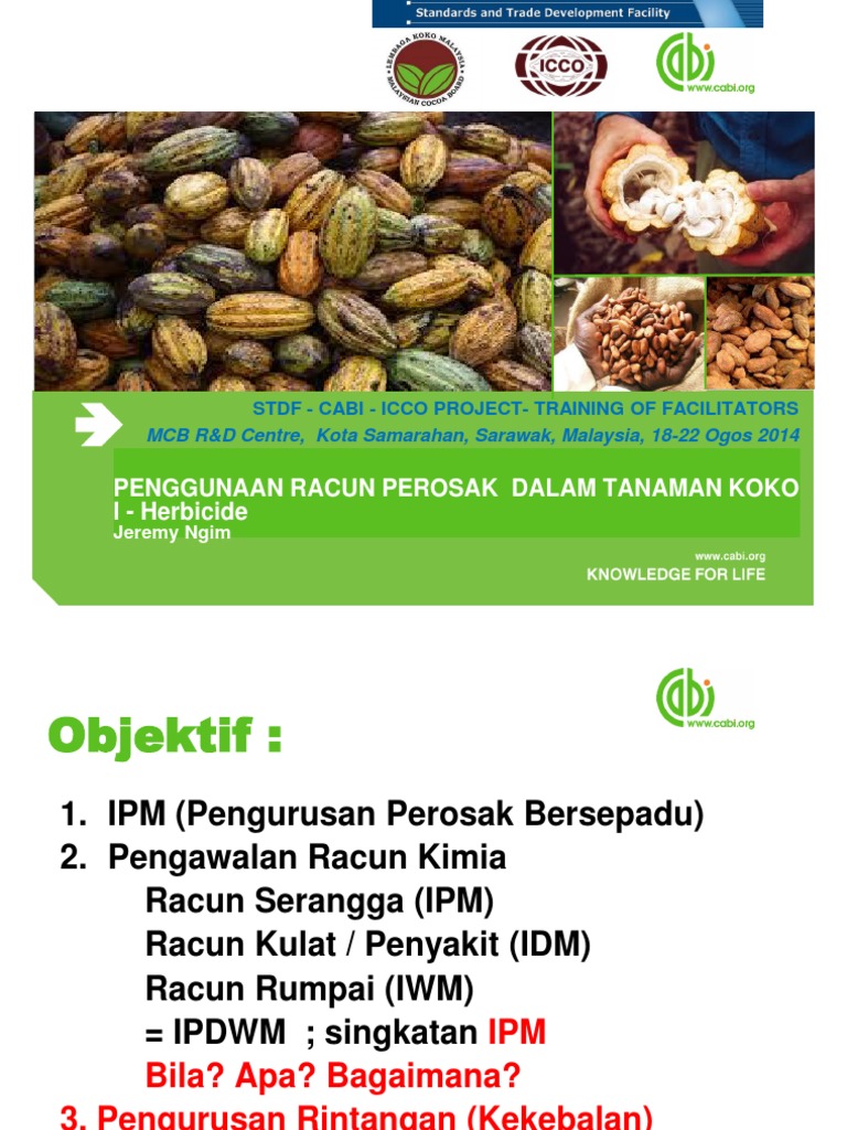 Penggunaan Racun Perosak Dalam Tanaman Koko 1. Herbicide | PDF