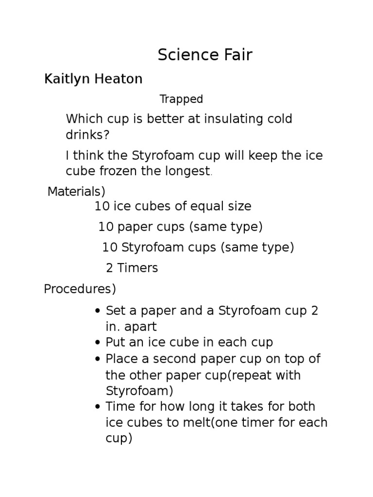 Insulating Properties of Cups | PDF