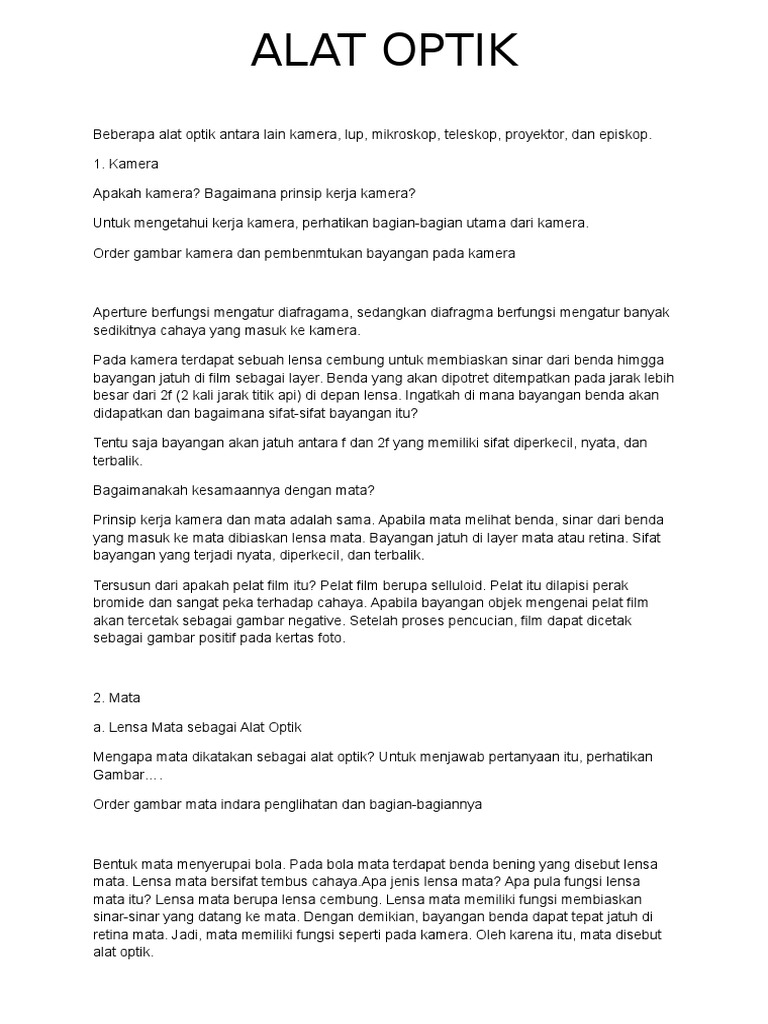 Alat Optik | PDF
