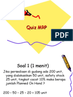 Quiz MRP. Material Request Planning