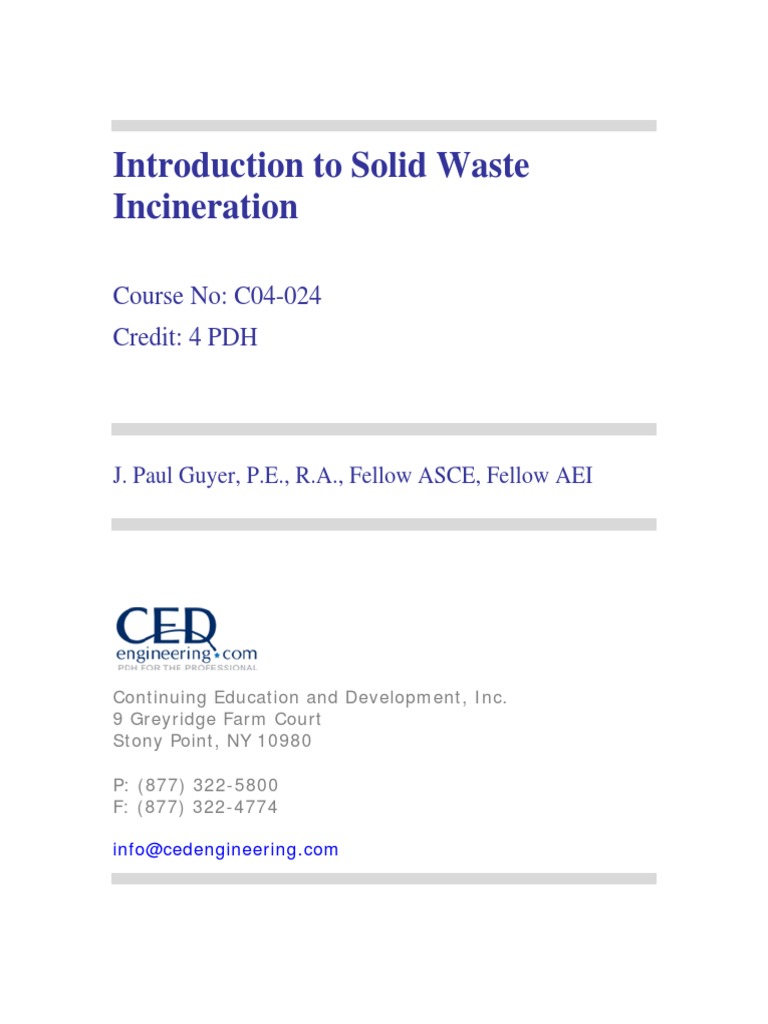 Intro To Solid Waste Incineration | PDF | Incineration | Combustion