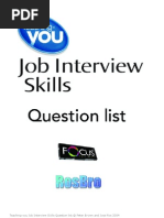 Job Interview Skills Question List