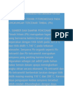 Pemanfaatan Teknik Fitoremediasi Pada Lingkungan Tercemar Timbal