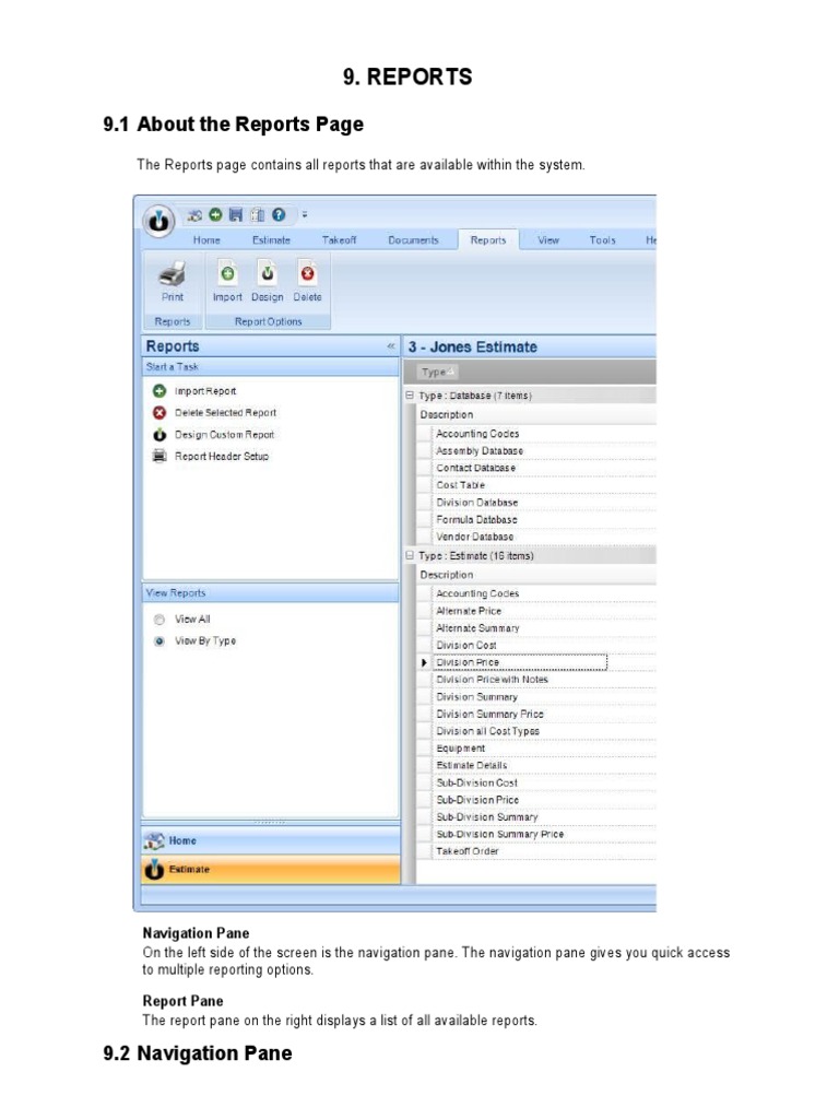 Reports: 9.1 About The Reports Page | PDF | Table (Database) | Icon ...
