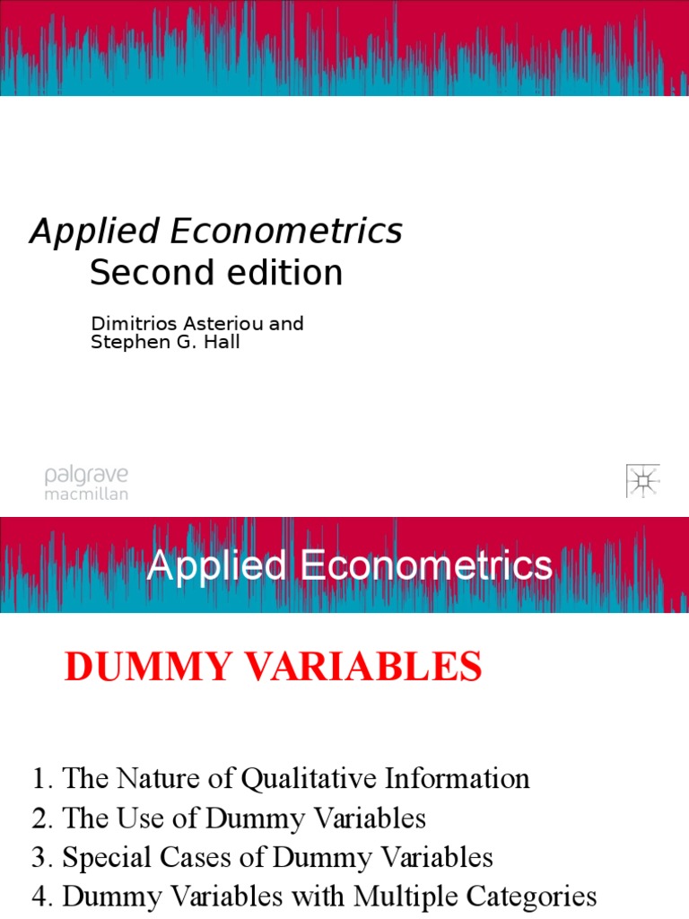 Chapter 09 Dummy Variables.pptx Dummy Variable (Statistics) Econometrics