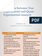 Differences between True Experimental and Quasi-Experimental Research Designs