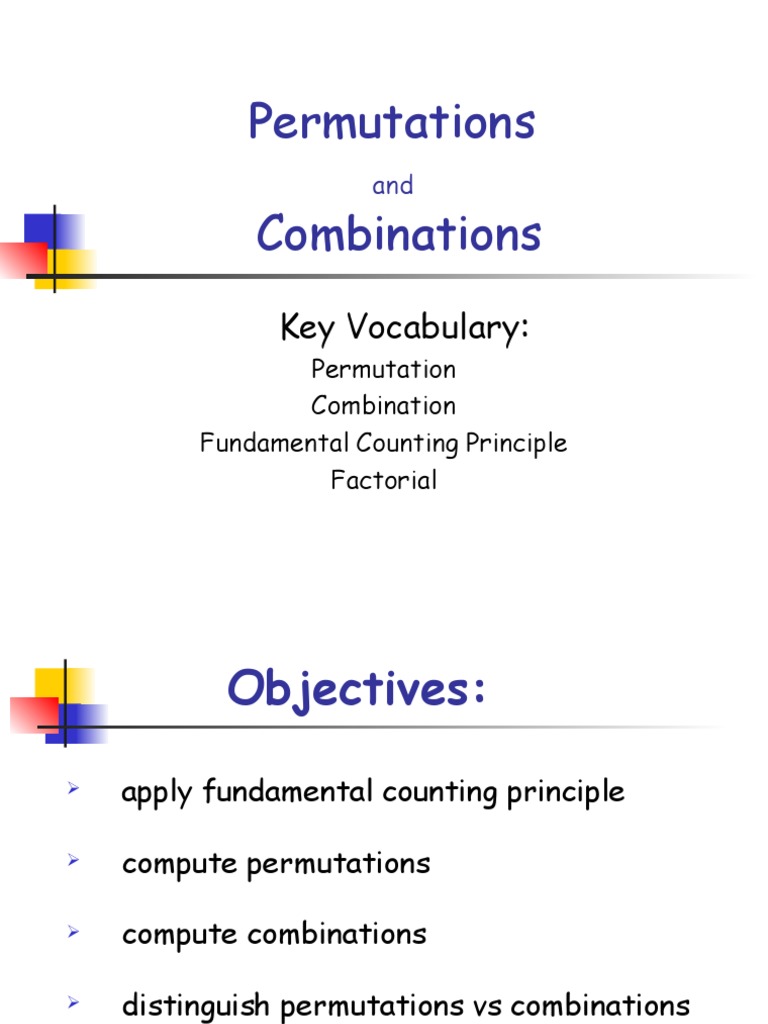 permutations and combinations Permutation Discrete Mathematics
