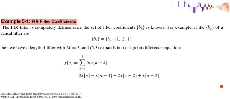 FIR Filter Coefficients: Example 5-1 | PDF