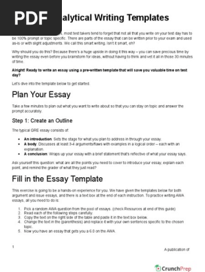 GRE Analytical Writing Templates