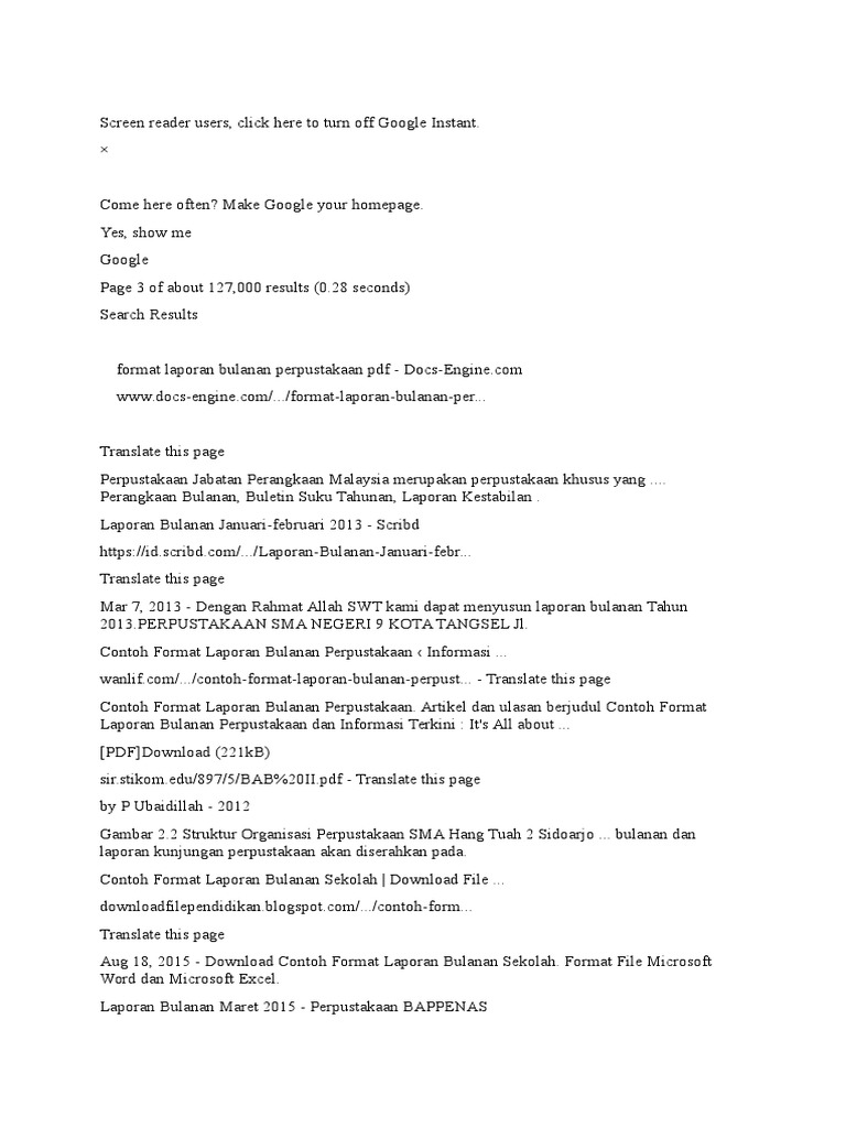Format Laporan Bulanan Perpustakaan Pdf