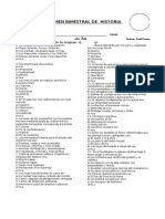 1er Examen Bimestral de Historia 2do Año