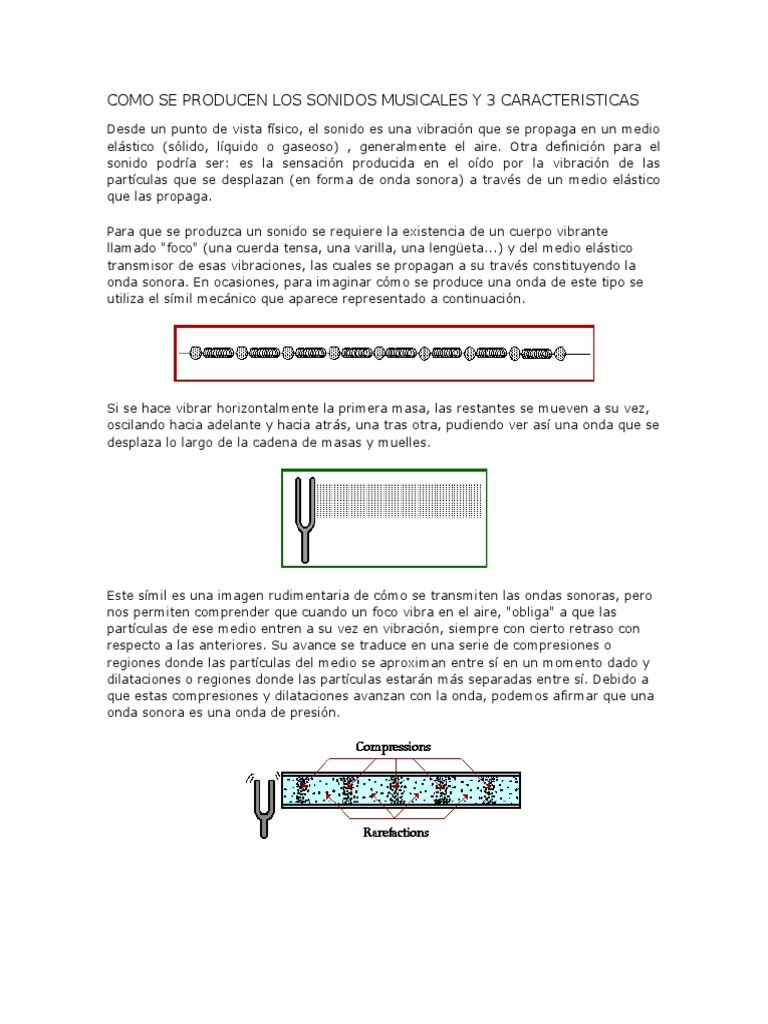 Como Se Producen Los Sonidos Musicales y 3 Caracteristicas