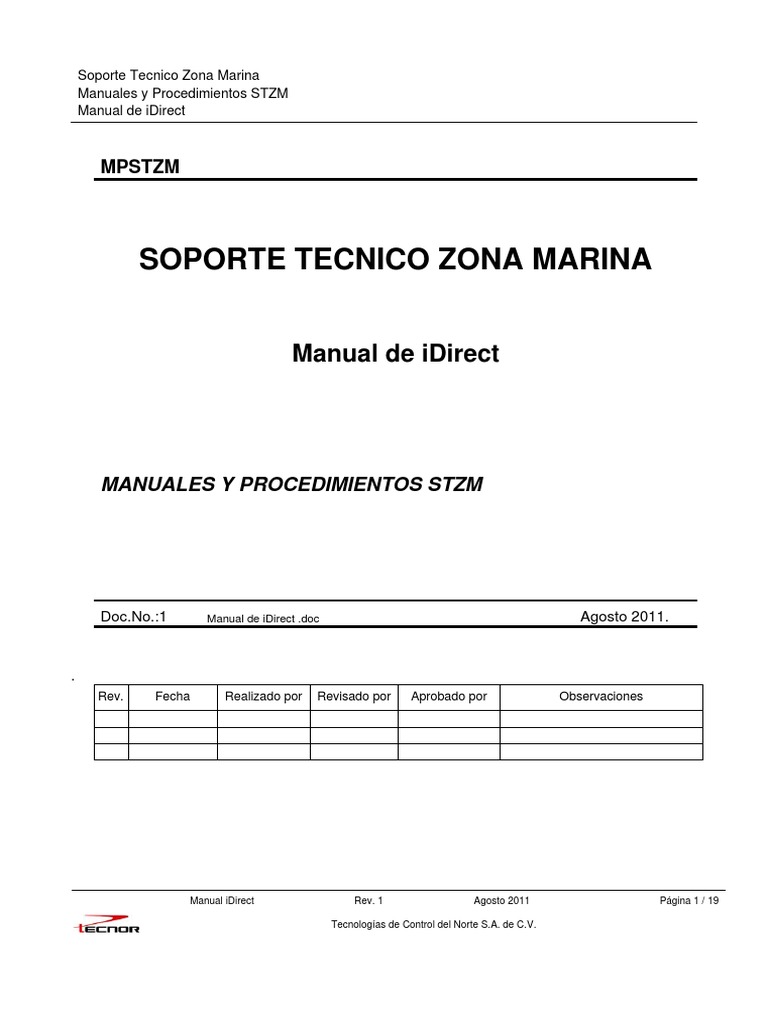 Manual iDirect: Soporte Técnico STZM | PDF | Módem | Dirección IP