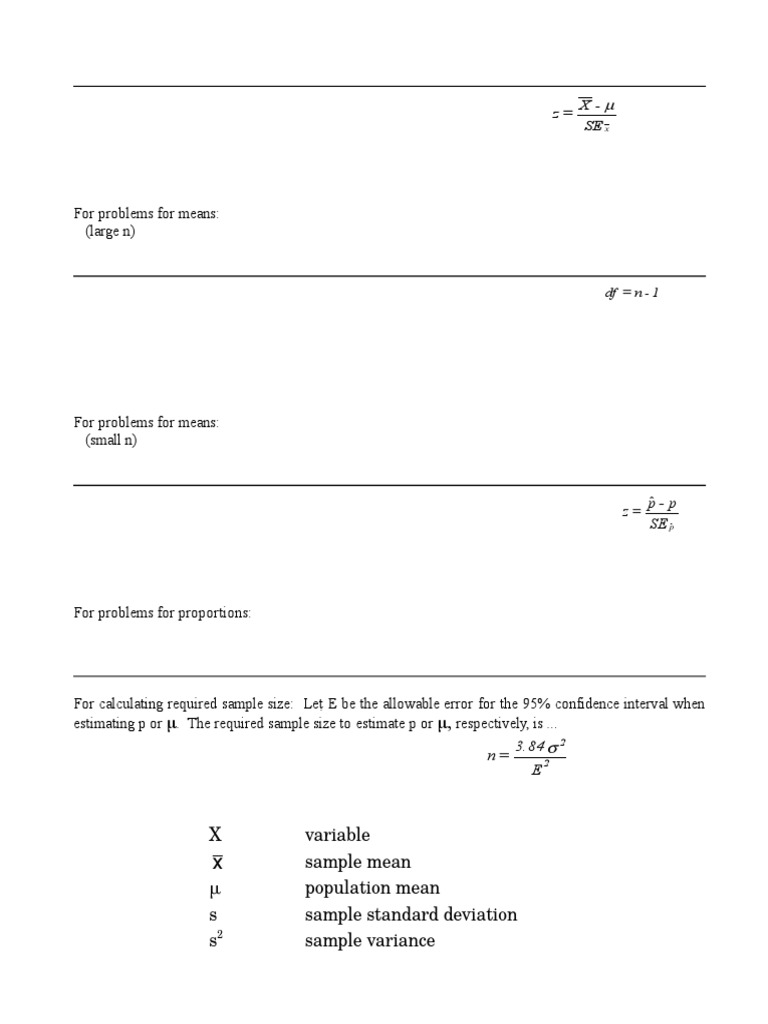 Formulas | PDF