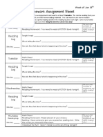 Week of Jan 18 Homework Sheet + Letterland Unit 10 List