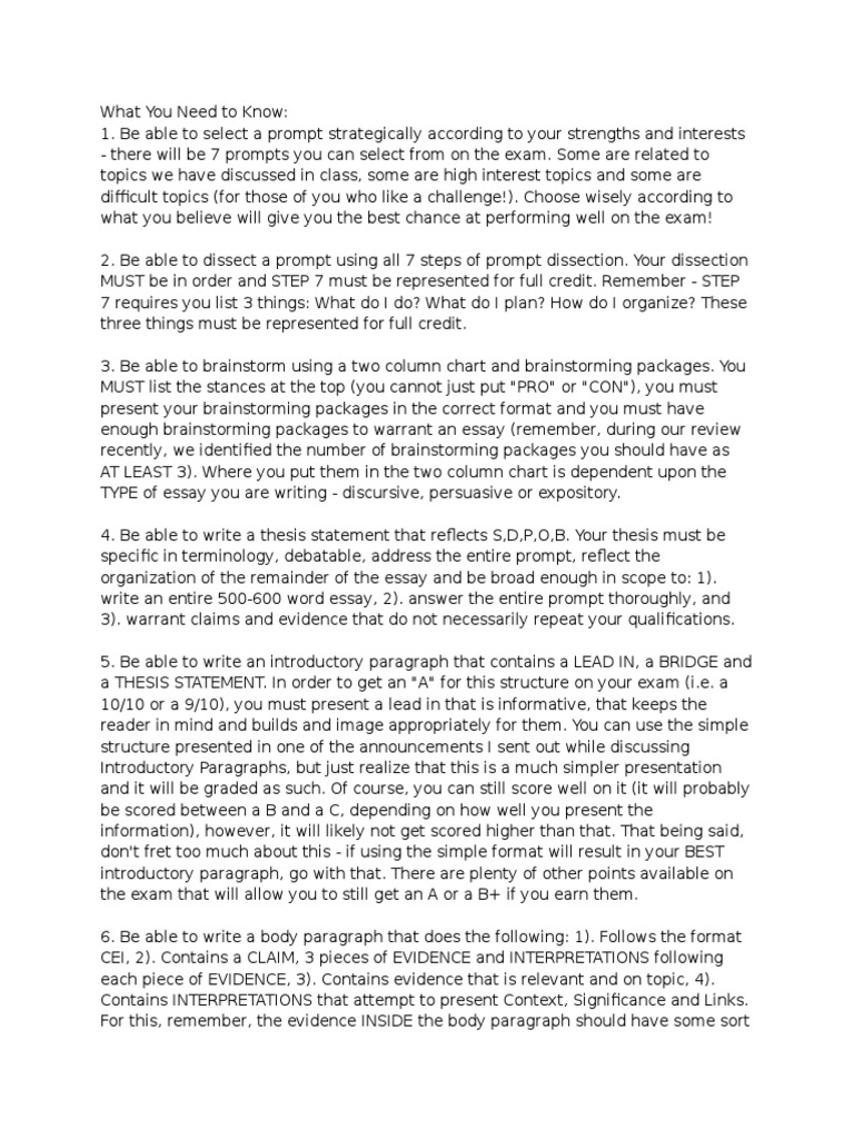AICE General Paper Essay Writing Guide | PDF | Test (Assessment) | Essays