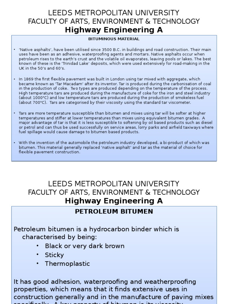 Overview of Bituminous Materials | PDF | Asphalt | Road Surface