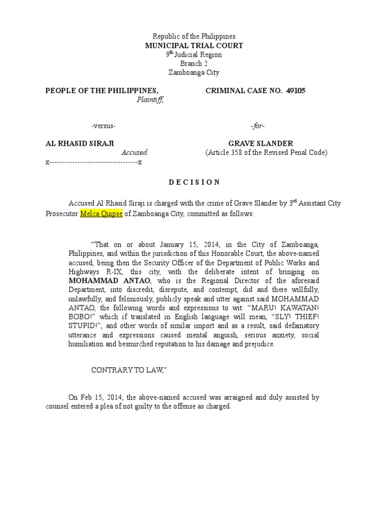 Final Judgement PDF Defamation Public Law