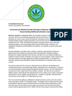 Concerned over Medical Cannabis Shortage in Maryland, White Paper Issued Recommending Additional Cultivation Licenses