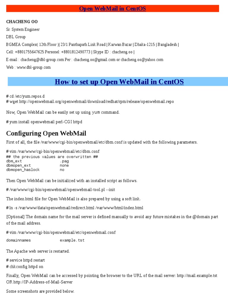 Open WebMail Login, How to set up Open WebMail in CentOS If…